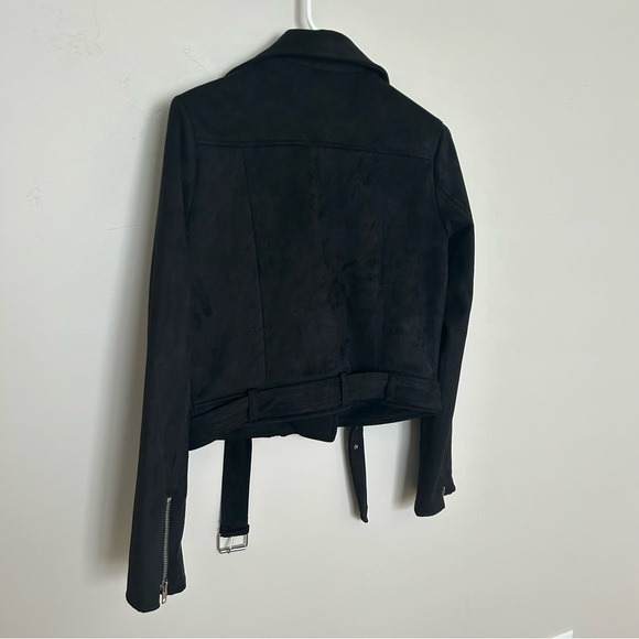Women’s Forever 21 Black Moto Jacket, Faux Suede, Size Small - Picture 4 of 8